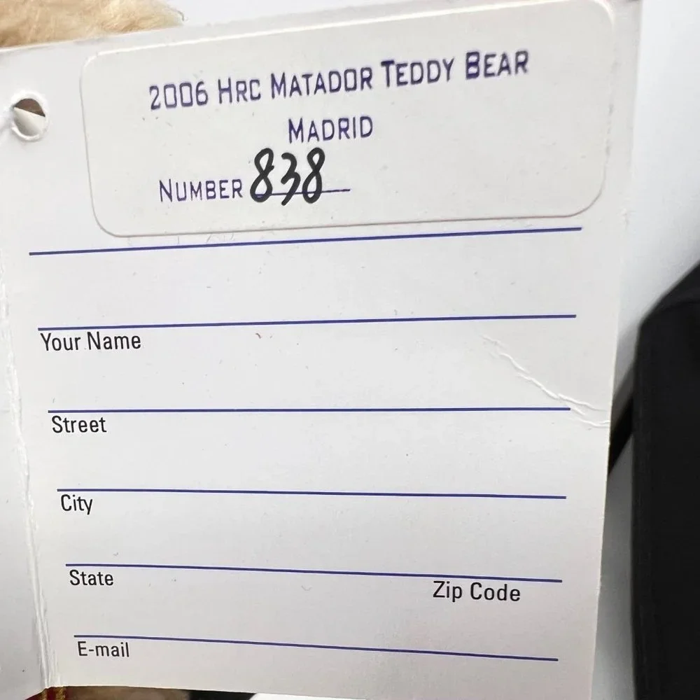 Hard Rock Cafe Madrid Herrington Teddy Bear Matador 10